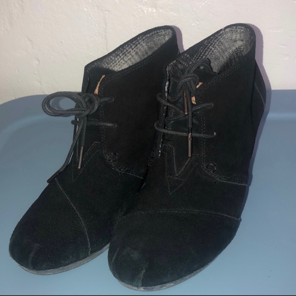 Toms 3” wedge Booties size 10W